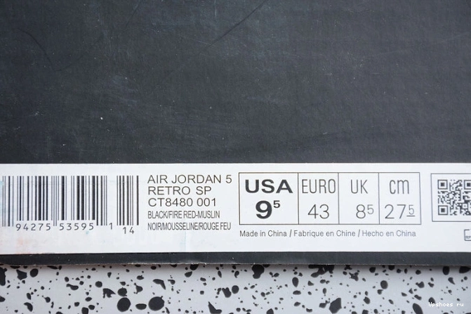 Black Red Muslin-Fire O-W  Air Jordan Retro 5 CT8480-001 0212